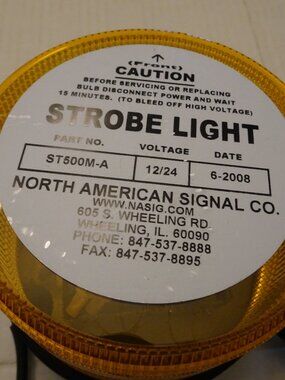 Strobe Light - North American Signal Company - Amber - ST-500M-A - 12/24 Volt